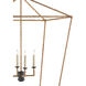 Denison 4 Light 26 inch Mol&eacute; Black/Natural Rattan Lantern Pendant Ceiling Light