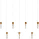 Cannula 7 Light 57 inch Vintage Brass Linear Pendant Ceiling Light