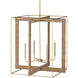 Purebred 4 Light 32.25 inch Contemporary Gold Leaf/Natural Chandelier Ceiling Light, Large