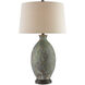 Remi 30 inch 150 watt Green/Dark Red/Bronze Gold Table Lamp Portable Light