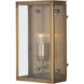 Royster 1 Light 13.75 inch Antique Brass/Clear Outdoor Wall Sconce