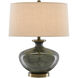 Greenlea 21.25 inch 150 watt Dark Gray/Moss Green/Antique Brass Table Lamp Portable Light