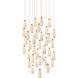 Parish 36 Light 33 inch White/Antique Brass/Silver Multi-Drop Pendant Ceiling Light