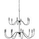 Tirrell 15 Light 45 inch Antique Black Chandelier Ceiling Light, Medium
