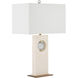 Radiant 27 inch 150 watt White/Clear/Antique Brass Table Lamp Portable Light