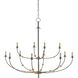Balladier 12 Light 45.5 inch Hiroshi Gray/Contemporary Gold Leaf Chandelier Ceiling Light