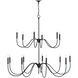 Tirrell 27 Light 58 inch Antique Black Chandelier Ceiling Light, Large