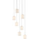 Dove 7 Light 13 inch Painted Silver/White Multi-Drop Pendant Ceiling Light