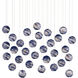 Palatino 30 Light 54 inch Silver Multi-Drop Pendant Ceiling Light