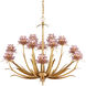 Marilee LED 44 inch Pink/Dutch Gold Leaf Chandelier Ceiling Light, Large