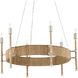Monzie 6 Light 30.25 inch Contemporary Silver Leaf/Natural Chandelier Ceiling Light