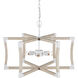 Bastian 6 Light 27 inch Sugar White and Sandstone Lantern Chandelier Ceiling Light, Small