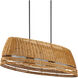 Barbary 3 Light 52.75 inch Natural/Black/Frosted White Outdoor Chandelier