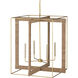 Purebred 4 Light 32.25 inch Contemporary Gold Leaf/Natural Chandelier Ceiling Light, Large