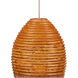 Beehive 30 Light 54 inch Natural Rattan and Silver Multi-Drop Pendant Ceiling Light