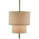 Combermere 4 Light 42 inch Antique Brass/Linen Linear Chandelier Ceiling Light, Rectangular
