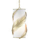 Currey & Company Queenbee Palm 1 Light 10 inch Contemporary Gold Leaf/White Pendant Ceiling Light 9000-0782 - Open Box