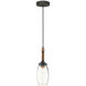 Hightider 1 Light 4.5 inch French Black and Natural Abaca Rope Pendant Ceiling Light