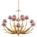 Marilee LED 44 inch Pink/Dutch Gold Leaf Chandelier Ceiling Light, Large