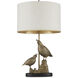 Codorniz 30 inch 150 watt Antique Brass and Black Table Lamp Portable Light, Marjorie Skouras Collection