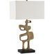 Mithra 29 inch 100 watt Antique Brass and Black Table Lamp Portable Light