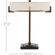 Jacobi 21.5 inch 7 watt Antique Brass/Black Table Lamp Portable Light