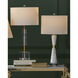 Edelmar 29.5 inch 150 watt White/Clear/Natural Brass Table Lamp Portable Light