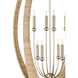 Menorca 8 Light 25 inch Contemporary Silver Leaf/Smokewood/Natural Rope Chandelier Ceiling Light, Large