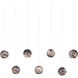 Palatino 7 Light 57 inch Blue Marbeled and Silver Multi-Drop Pendant Ceiling Light