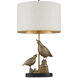 Codorniz 30 inch 150 watt Antique Brass and Black Table Lamp Portable Light, Marjorie Skouras Collection