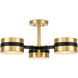 Heybrook 3 Light 26 inch Polished Brass/Black/White Semi-Flush Mount Ceiling Light