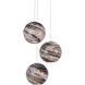 Palatino 3 Light 10.5 inch Blue Marbeled and Silver Multi-Drop Pendant Ceiling Light