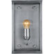 Royster 1 Light 13.75 inch Antique Silver/Clear Outdoor Wall Sconce