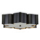 Grand Lotus 2 Light 19 inch Satin Black Flush Mount Ceiling Light