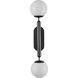 Barbican 2 Light 6.5 inch Oil Rubbed Bronze and White Bath Sconce Wall Light