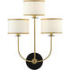 Croydon 3 Light 19 inch Satin Black Wall Sconce Wall Light