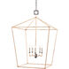 Denison 5 Light 31.5 inch Mole Black/Natural Rattan Lantern Pendant Ceiling Light
