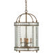 Bering 4 Light 13 inch Harlow Silver Leaf/Antique Mirror Chandelier Ceiling Light, Small