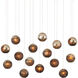 Pathos 15 Light 48 inch Antique Silver and Antique Gold and Matte Charcoal Multi-Drop Pendant Ceiling Light