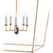 Denison 5 Light 31.5 inch Mole Black/Natural Rattan Lantern Pendant Ceiling Light