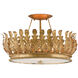 Biddulph 3 Light 18.5 inch Gold Leaf Semi-Flush Mount Ceiling Light, Bunny Williams Collection