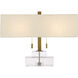 Chiara 14.5 inch 75 watt Clear/Antique Brass Table Lamp Portable Light