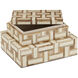 Aarna 8 inch Natural and Ivory Boxes, Set of 2