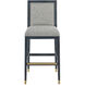 Santos 44 inch Vintage Navy and Satin Brass and Barrett Dusk Bar Stool