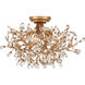 Crystal Bud 5 Light 24 inch Clear/Brass Semi-Flush Mount Ceiling Light