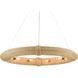 Portmeirion 8 Light 37 inch Satin Black/Abaca Rope Chandelier Ceiling Light