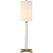 Munroe 31.75 inch 60 watt White and Antique Brass Table Lamp Portable Light