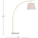 Cloister 87 inch 75 watt Antique Brass and White Floor Lamp Portable Light, Large