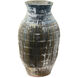 Ragusa Antique White/Blue Drip Outdoor Urn, Large