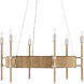 Monzie 6 Light 30.25 inch Contemporary Silver Leaf/Natural Chandelier Ceiling Light